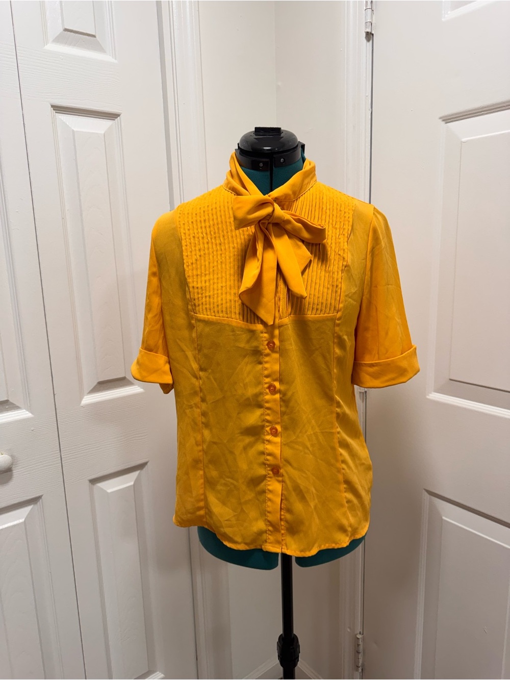 Yellow Bow-Tie Blouse - Women Tops